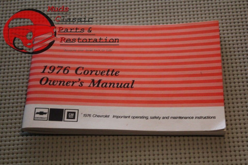 1976 76 Chevy Chevrolet Corvette Vette Owner's Owners Manual
