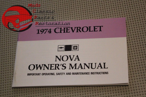 1974 74 Chevy Chevrolet Chevy II Nova Owners Owner's Manual