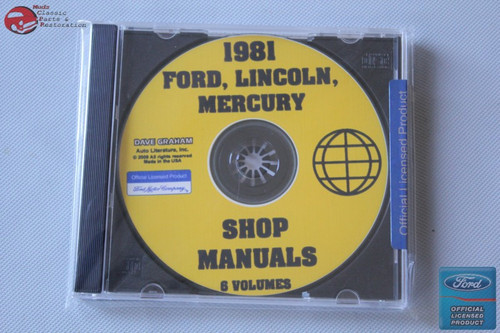 81 Ford Mercury Lincoln All Models Repair Shop Manuals 6 Volume Cd Rom Pdf Disc