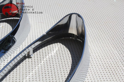 54 Chevy Belair Rear Chrome Plated Taillight Lamp Bezels & Lenses Left Right