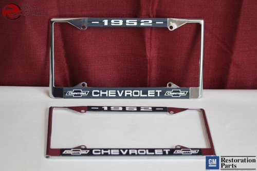 1952 Chevy Chevrolet Gm Licensed Front Rear Chrome License Plate Holder Frames