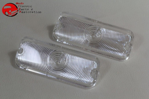 1964 Chevy Impala Fullsize Car Clear Front Park Light Lamp Lens Lenses Pair New