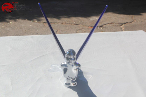 Blue Art Deco Flying Wing Godess Lighted Custom Hood Ornament Truck Hot Rat Rod