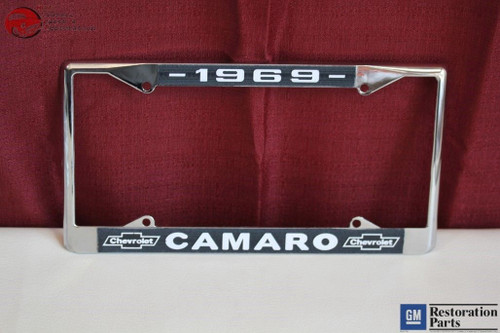 1969 Chevy Camaro Gm Licensed Front Rear License Plate Holder Retainer Frame
