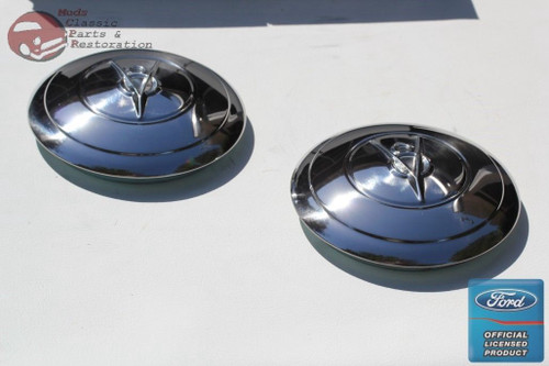 1935 Ford 4 Cylinder Car Pickup Truck Stainless Hub Caps Ford Script Pair New