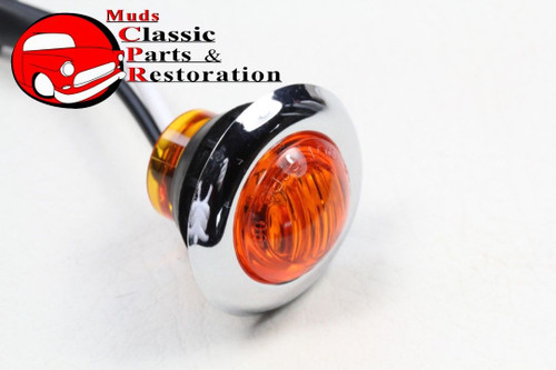 Dual Function Mini Amber Stainless Turn Signal Blinker Light Truck Hot Rat Rod