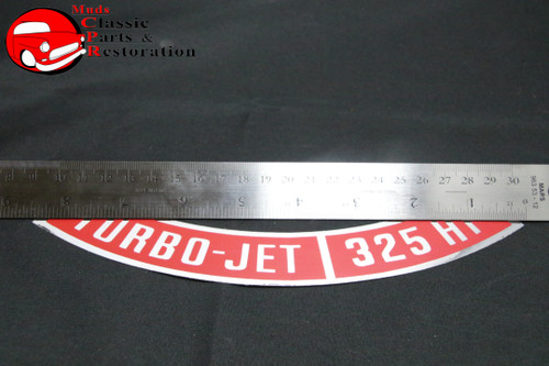 Chevy Camaro Nova 325 Hp Turbo Jet Chrome Air Cleaner Lid Decal Gm # 3902408 New