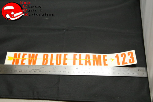 55 Belair Nomad "New Blue Flame 123" Valve Cover Decal Manual Trans 6 Cyl Engine