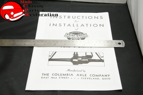 33 34 Ford Columbia Axle Installation Instruction Manual