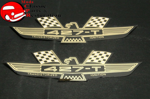 63 64 65 66 Ford Eagle Valve Cover Decals W/Transitorized Ignition Pair