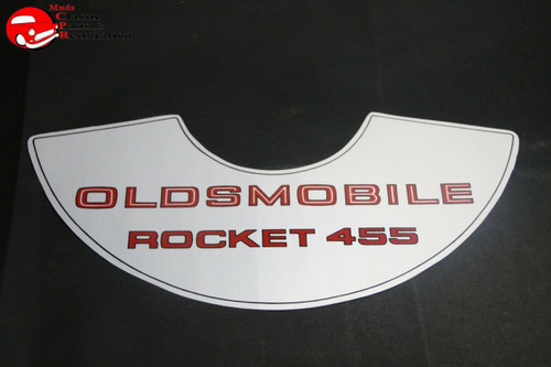 69-74 Oldsmobile Hurst 455 4V Rocket Large Air Cleaner Decal 10 3/4" X 5"
