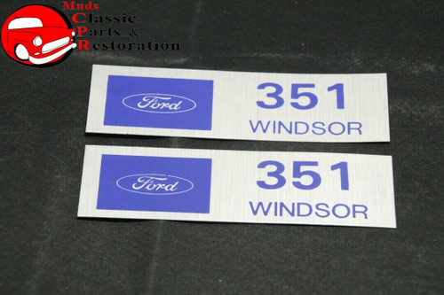 Ford "Powered By Ford 351 Windsor" Valve Cover Decals Pair