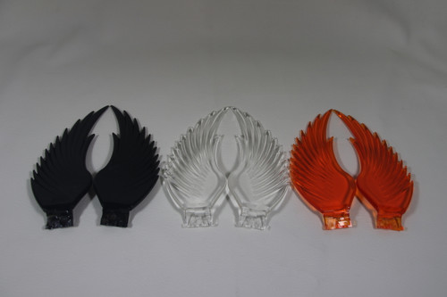 Black Amber Clear Wings For Flying Godess Angel Novelty Custom Hood Ornament New
