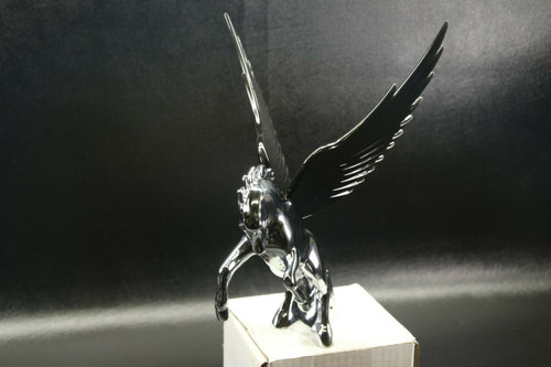 Flying Stallion 40'S 50'S Hood Ornament Custom Hot Rod Truck Black Wings