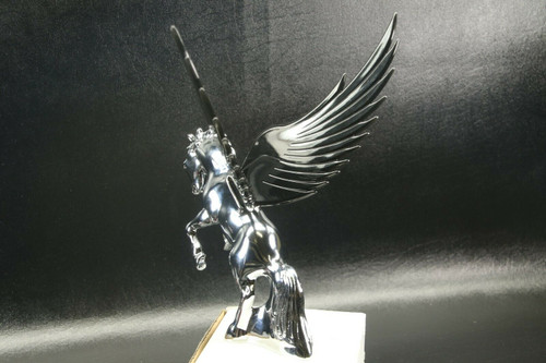 Flying Stallion 40'S 50'S Hood Ornament Custom Hot Rod Truck Black Wings