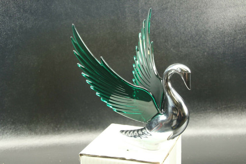 Flying Swan 40'S 50'S Hood Ornament Custom Hot Rod Truck Green Wings