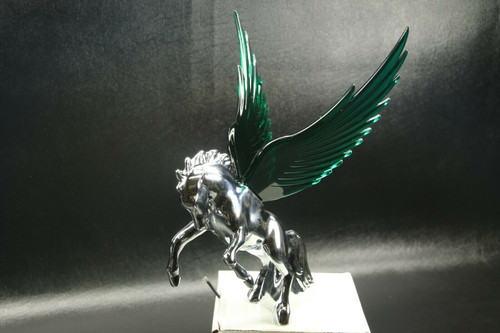 Flying Stallion 40'S 50'S Hood Ornament Custom Hot Rod Truck Green Wings