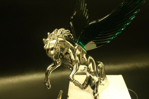 Flying Stallion 40'S 50'S Hood Ornament Custom Hot Rod Truck Green Wings