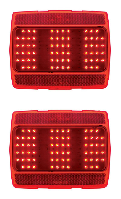 64.5-66 Ford Mustang LED Rear Red Tail Light Lamp Lens - Pair