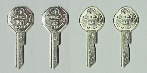 67 Chevy GM Oldsmobile Cadillac Pontiac Buick Pear A B Key Blanks OEM 4