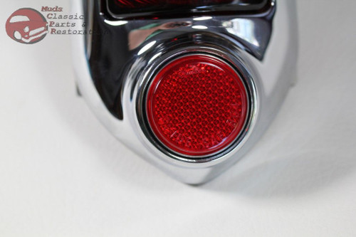 51-52 Chevy Passenger Car Tail Lamp Light Assembly Red Glass Blue Dot