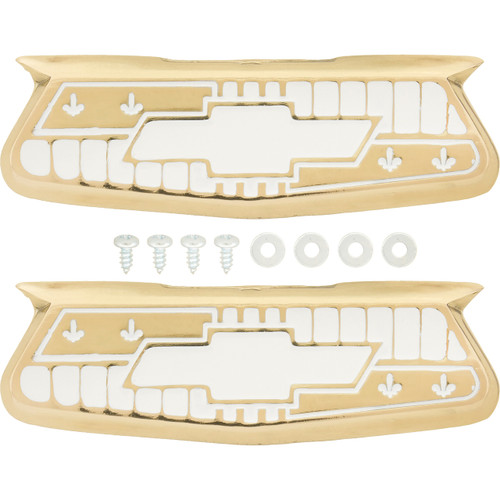 55 56 57 Chevrolet Belair Nomad 150 210 Del Ray Gold Quarter Panel Crest Emblems