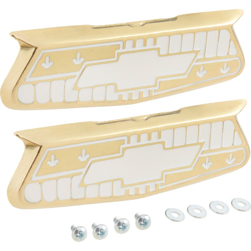 55 56 57 Chevrolet Belair Nomad 150 210 Del Ray Gold Quarter Panel Crest Emblems