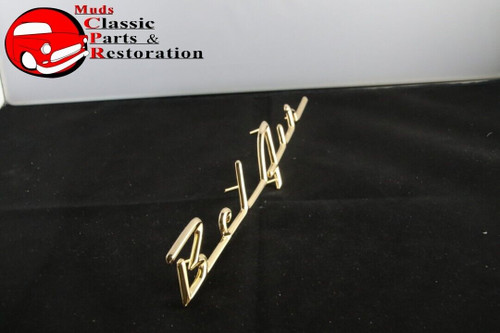 55-57 Chevy Tri Five Gold Belair Rear Quarter Panel Script Emblem Badge New