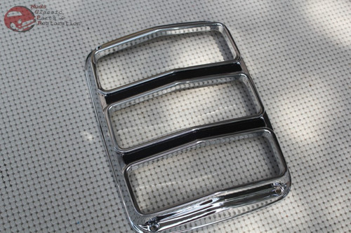 64-66 Ford Mustang Taillamp Tail Light Lens Bezel Rim Trim Chrome Black Paint 2
