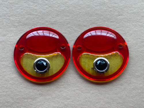 Model A Custom Hotrod Tail Light Lamp Lens Red Amber Blue Dot Glass Lenses Pair