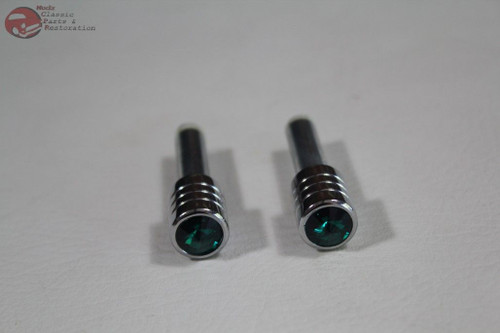 Green Medium Swarovski Diamond Door Lock Knobs Custom Truck Hot Rat Street Rod Pair