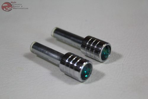 Green Medium Swarovski Diamond Door Lock Knobs Custom Truck Hot Rat Street Rod Pair