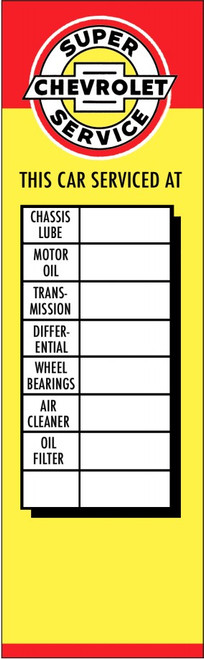 Chevrolet Chevy GM Super Service Door Jamb Mileage Sticker Decal Self Adhesive