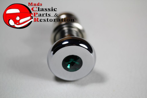 Casco Chrome Deluxe Cigarette Lighter Knob Element Green Diamond Top Accent Dash