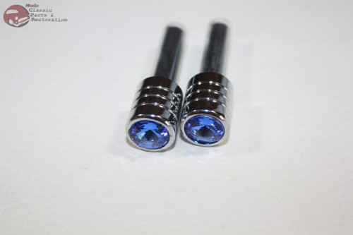 Blue Medium Swarovski Diamond Door Lock Knobs Custom Truck Hot Rat Street Rod Pair Blue Medium Swarovski Diamond Door Lock Knobs Custom Truck Hot Rat Street Rod Pair
