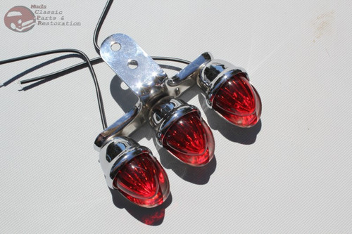 Mini Outside Tri Marker Light Set Visor Bolt On Custom Truck Red Amber SET of 6 Mini Outside Tri Marker Light Set Visor Bolt On Custom Truck Red Amber SET of 6