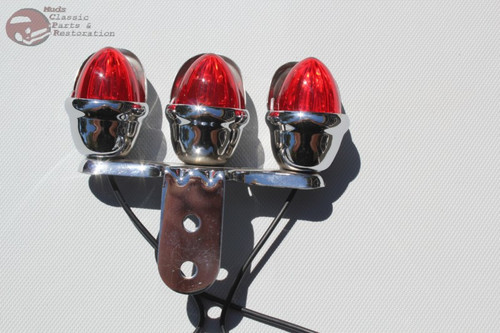 Mini Outside Tri Marker Light Set Visor Bolt On Custom Truck Red Amber SET of 6 Mini Outside Tri Marker Light Set Visor Bolt On Custom Truck Red Amber SET of 6