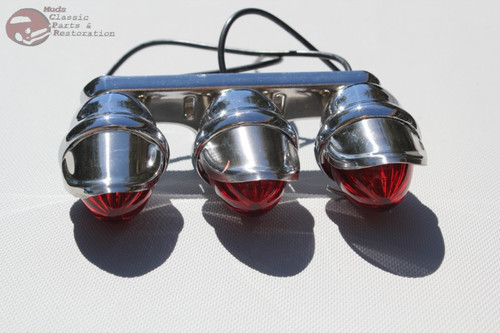 Mini Outside Tri Marker Light Set Visor Bolt On Custom Truck Red Amber SET of 6 Mini Outside Tri Marker Light Set Visor Bolt On Custom Truck Red Amber SET of 6