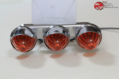 Mini Outside Tri Marker Light Set Visor Bolt On Custom Truck Red Amber SET of 6