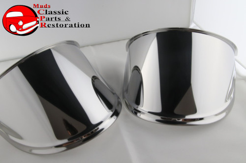 7" Round Head Lamp Visors Extended Droopy Eye Style Custom Truck Hot Rat Rod