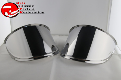 7" Round Head Lamp Visors Extended Droopy Eye Style Custom Truck Hot Rat Rod