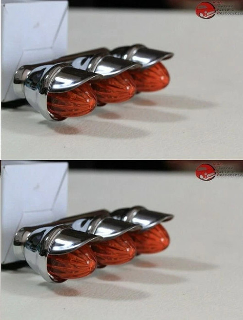 Mini Outside Tri Marker Light Set Visor Bolt On Custom Truck Amber Set of 2