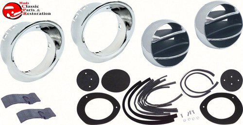 1967 1968 67-68 Chevy Pontiac Dash Air Astro Ventilation Chrome Vent Kit