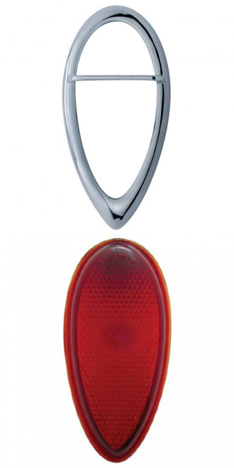 Ford Hot Rat Street Rod Custom Truck Tear Drop Tail Light Lense Zephyr Bezel