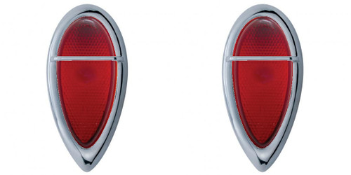 Ford Hot Rat Street Rod Custom Truck Tear Drop Tail Light Lenses Zephyr Bezels