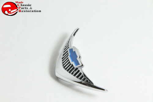1955 1956 55 56 Chevrolet Chevy Bel Air Nomad 150 210 V8 Silver Horn Cap Emblem