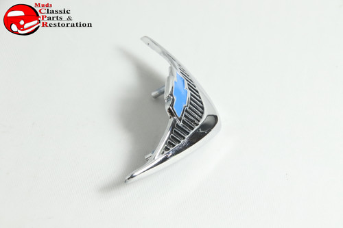 1955 1956 55 56 Chevrolet Chevy Bel Air Nomad 150 210 V8 Silver Horn Cap Emblem