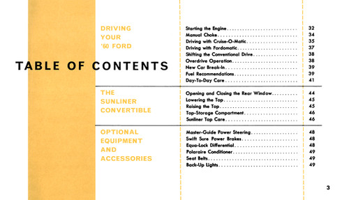 1960 Ford Passenger Car Fairlane Galaxie Victoria Paper Owners Color Manual