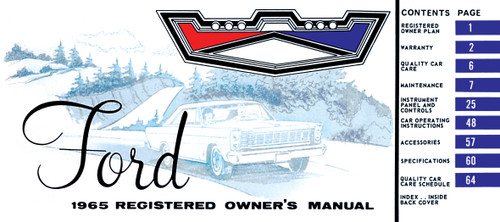1965 Ford Passenger Car LTD Ranch Wagon Galaxie Custom Paper Owners Color Manual