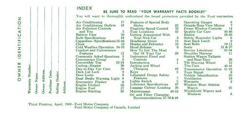 1968 Ford Passenger Car LTD Ranch Wagon Galaxie Custom Paper Owners Color Manual 1968 Ford Passenger Car LTD Ranch Wagon Galaxie Custom Paper Owners Color Manual